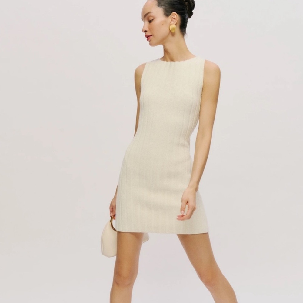 Reformation Poppy Ribbed Mini Dress Gossamer Size S